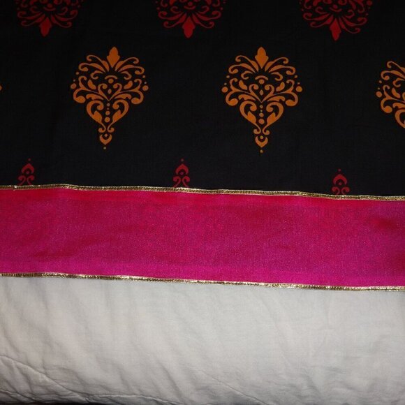 Divena size XXL Kurti cotton black with pink trim, pink, orange yellow print NWT - Picture 14 of 16